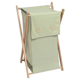 Green Chambray Folding Hamper