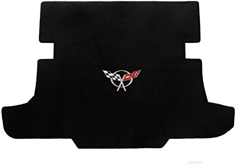 Lloyd Mats Velourtex 1 Piece Black Carpet Cargo Mat w/C5 Logo Compatible with Chevy Corvette (1997-2004)