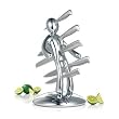 The Ex 2nd Edition Five Piece Knife Set with Holder in Chrome (Set of 5)