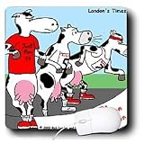 Londons Times Funny Cow Cartoons - Bullston Mooooathon - Mouse Pads