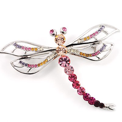Rose-Coloured Dragonfly Brooch