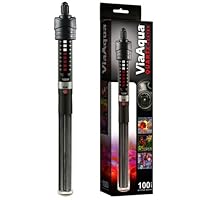 ViaAqua 100-Watt Quartz Glass Submersible Heater with Built-In Thermostat