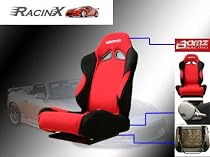 Red with Black Universal Racing Seats - Pair
