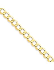 6.5mm, 10 Karat Yellow Gold, Curb Link Chain - 8 inch
