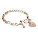 Rose Gold Plated Tiffany Inspired Stainless Steel Heart Tag Bracelet 7.25 Inches