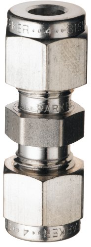 Parker 316 Stainless Steel Compression Fittings Tube Union 1/4 Tube