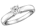 Engagement Promise Ring: 14K White Gold 1/4 Carat (ctw) Diamond Solitaire