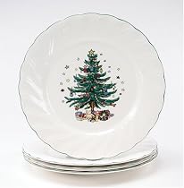 Nikko Ceramics Happy Holidays Dinner Plates, Set of 4