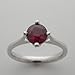 14k White Gold Ring Set With A Natural Ruby 1.13 Ct