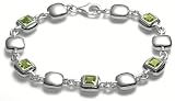 Sterling Silver Bracelet w/ Peridot Stations by Zina, 7"