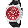 Lucien Piccard Mens A Diver Red Carbon Fiber Dial Black Silicone