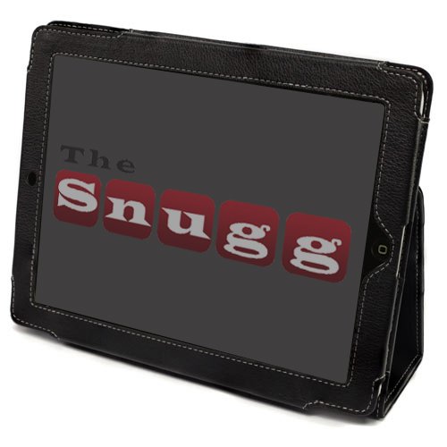 Snugg iPad 2 Leather Case Cover and Flip Stand with Elastic Hand Strap and Premium Nubuck Fibre Interior (Black) - Automatically Wakes and Puts the iPad 2 to Sleep. Superior Quality Design as Featured in US Wired Magazine.
