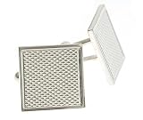 Sterling silver handmade cufflinks with engine turned design