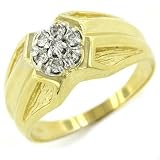 10K Yellow Gold 7 Round Cut Diamond Ring