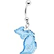 Light Blue State of Michigan Belly Ring