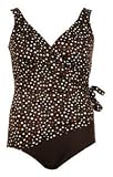 Dot Darling One Piece Plus Size Surplice Swimsuit by Longitude - Women's Swimwear Plus Size Swimsuits