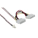 Hama PC-Stromversorgungskabel intern (3-pol.-On-Board-Stecker/13,2 cm (5,2 Zoll)-Stecker <-> 13,3 cm (5,25 Zoll)-Kupplung); 0,3m