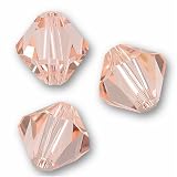 20 BICONE 6mm Swarovski LIGHT PEACH 5301 Crystal Beads.