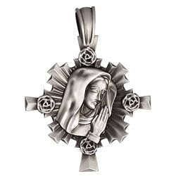BICO AUSTRALIA JEWELRY (E306) OUR LADY OF GUADALUPE - PURENESS, SPIRIT OF MARY - Comes with a Generic 18 inch (to 20in) Adjustable 4mm Black Rubber Necklace.
