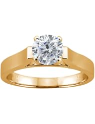 0.50 Ct Round Brilliant Certified Solid 18k Yellow Gold Diamond Resizable Ring