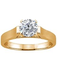 0.50 Ct Round Brilliant Certified Solid 14k Yellow Gold Diamond Resizable Ring