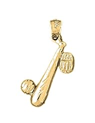 Gold-Plated 925 Sterling Silver Baseball Bat, Mitt, And Ball Pendant