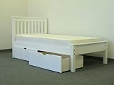 Bed Twin size with Drawers in White