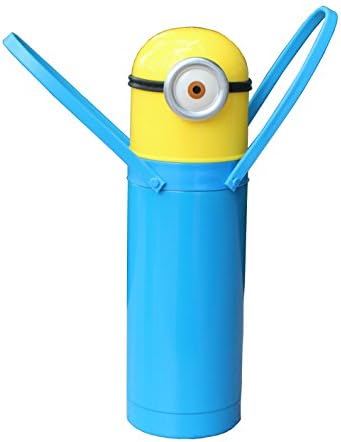 The Minions Water Bottle the Minions Vacuum Bottle 12 Ounce Cuddly Cartoon Figure Water Bottle Travel and Office Accessory (one eye minion)