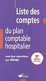 Liste des comptes du plan comptable hospitalier : Avec leur r�partition par titre