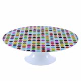 French Bull Melamine 12-Inch Cake Stand, Mini Multidot