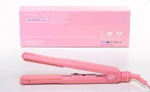 ISO HAIR STRAIGHTENER CERAMIC TOURMALINE TURBO PINK FLAT IRON
