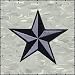3 Inch Nautical Tattoo 3D Star Embroidered Iron On Applique Patch FD - Gray & Black S3F