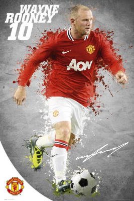 Wayne Rooney Manchester United FC Sports Poster Print - 24x36 Poster Print, 24x36