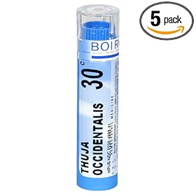Boiron Homeopathic Medicine Thuja Occidentalis, 30C Pellets, 80-Count Tubes (Pack of 5)