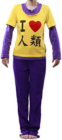 Sora Cosplay Shirt with Pant Costume Suit Long Sleeve Yellow S