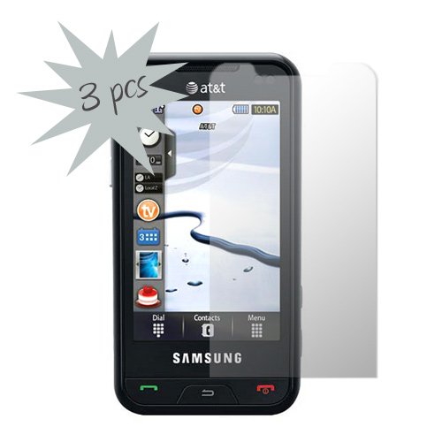 Durable Clear Reusable LCD Screen Protector - 3 Pcs for AT T Samsung Eternity A867 Cell Phone