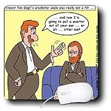 Londons Times Famous People Places Books Cartoons - Van Goghs Annoying Uncle - Mouse Pads