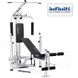 Infiniti Power Pro Weight Bench & Squat Rack Gym With Lat Pulldown, Pec Dec & Low Pulley System