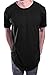 JC DISTRO Mens Hipster Hip Hop Cotton Elong Round Scallop Hemline Tshirt Black Medium