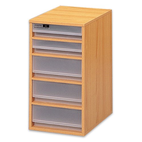 more wood 収納ボックス A5 チェスト H39cm (5段) WA-532