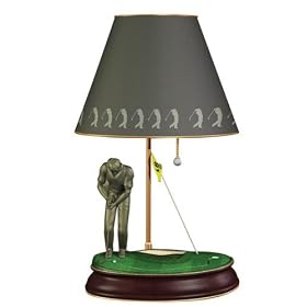 Sports Golf Animated Lamp Cherry Wood Base