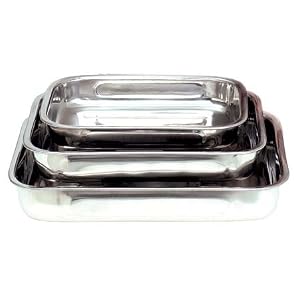 11-12.5-14.5 STAINLESS STEEL BAKING TRAY 3-PIECE SET by 