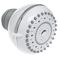 Pollenex PP9100CRX 9-Setting Showerhead, White with Chrome Ring