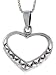 Sterling Silver Cut-out Filigree Heart Charm, 7/8 (22mm) Tall.