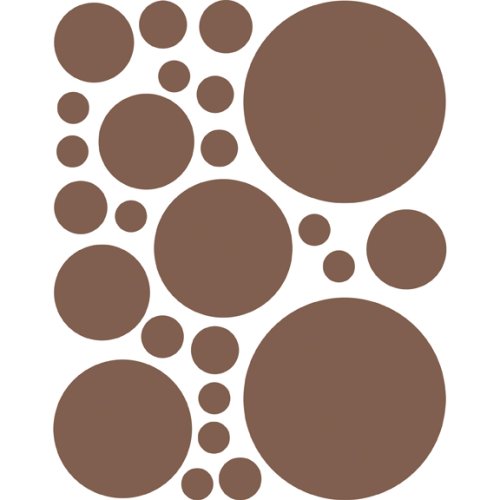Instant Murals 25 Polka Dot Wall Transfer Stickers - Chocolate Brown