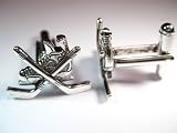 Hockey skates sterling cufflinks by classic cufflinks