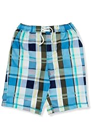 Contrast Drawstring Checked Swim Shorts