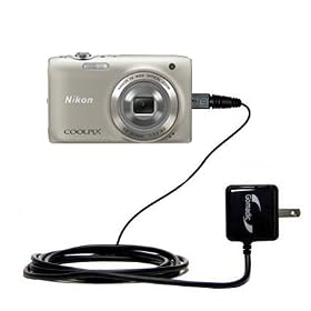 Rapid Wall Home AC Charger for the Nikon Coolpix S3100 - uses Gomadic TipExchange Technology