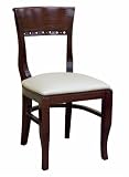 Biedermeier Beech Wood Dining Room - Kitchen Side Chair - Dark Mahogany - Vinyl Seat