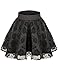 Sweetylove Women's Stretch High Waist Pleated Lace Tulle Tutu Casual Skirt